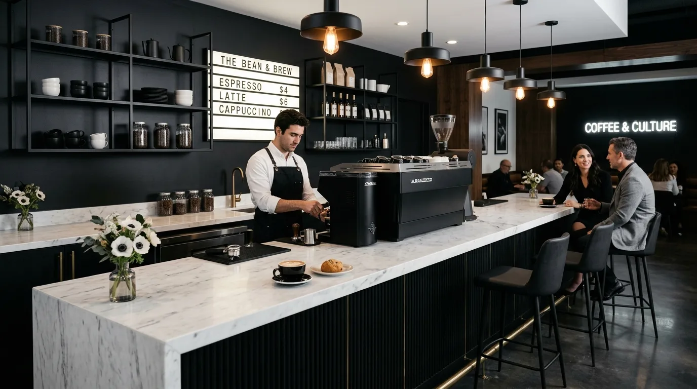 Elegant Black & White Coffee Bar for 10 coffee bar ideas for a stylish kitchen setup